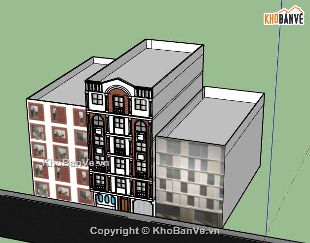 Nhà phố 6 tầng,model su nhà phố 6 tầng,nhà phố 6 tầng sketchup
