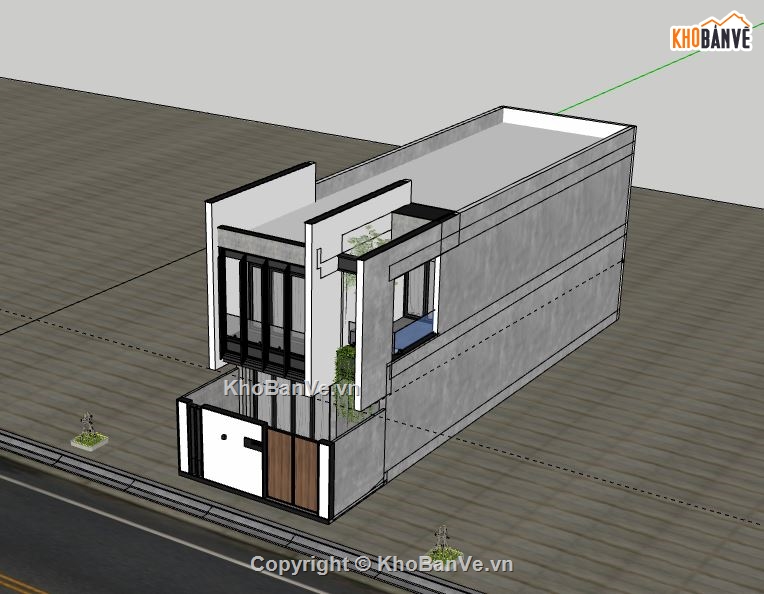 Nhà phố 2 tầng,Model su nhà phố 2 tầng,nhà phố 2 tầng file su