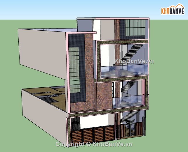 Nhà phố 3 tầng,model su nhà phố 3 tầng,nhà phố 3 tầng sketchup