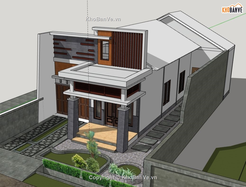 Biệt thự 1 tầng file su,sketchup biệt thự 1 tầng,model su biệt thự 1 tầng,biệt thự 1 tầng file sketchup