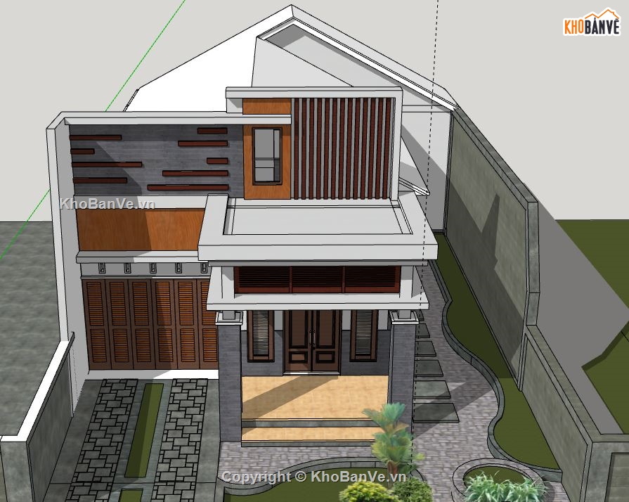 Biệt thự 1 tầng file su,sketchup biệt thự 1 tầng,model su biệt thự 1 tầng,biệt thự 1 tầng file sketchup