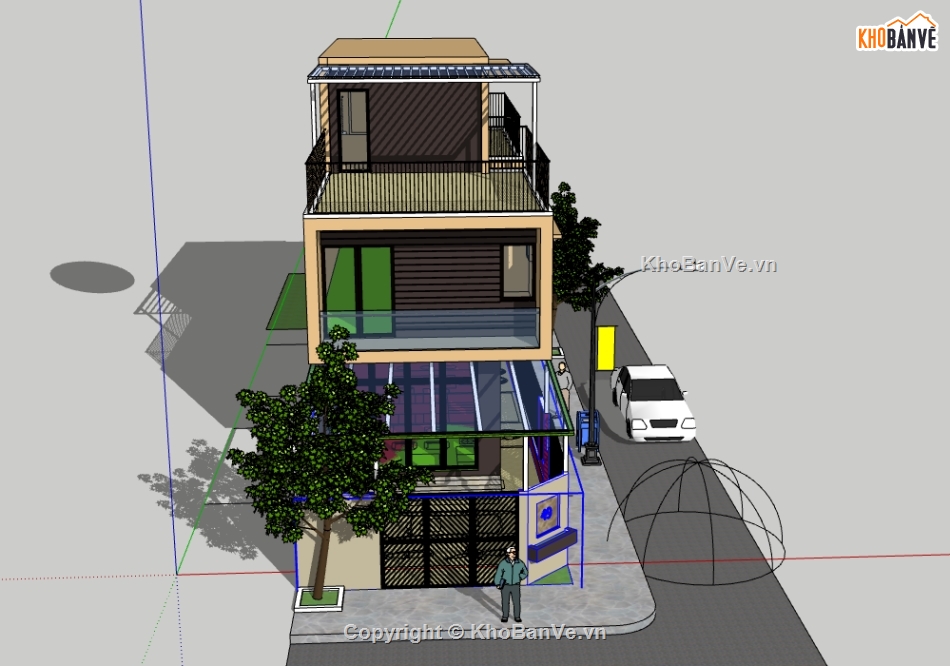 dựng 3d nhà 3 tầng,nhà phố 3d,nhà phố 3 tầng file su,3d nhà phố 3 tầng,model sketchup nhà phố 3 tầng