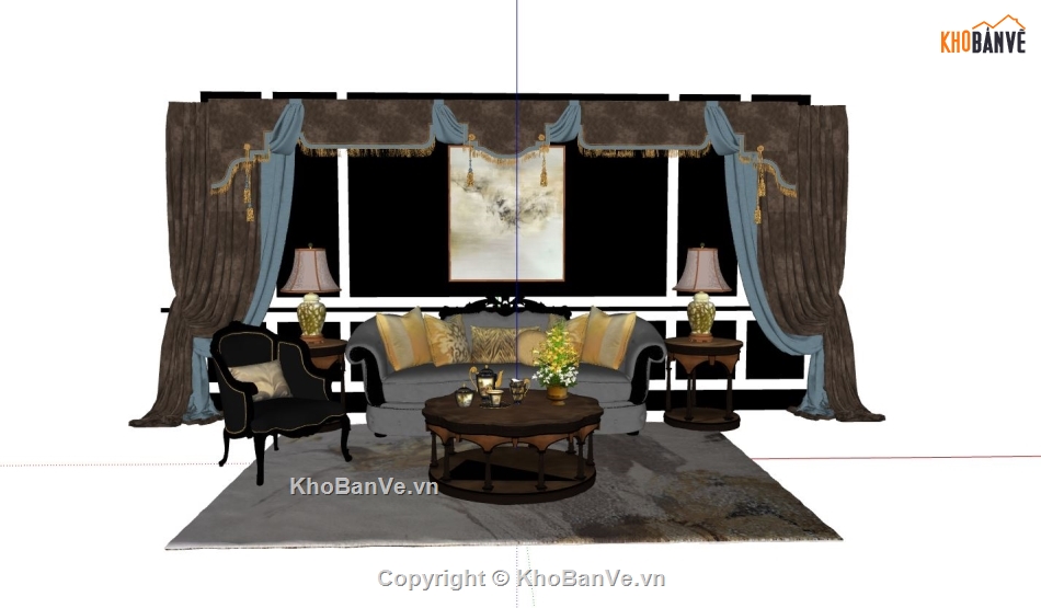 nội thất phòng khách,phòng khách đẹp,file sketchup phòng khách đẹp,thiết kế phòng khách 3d
