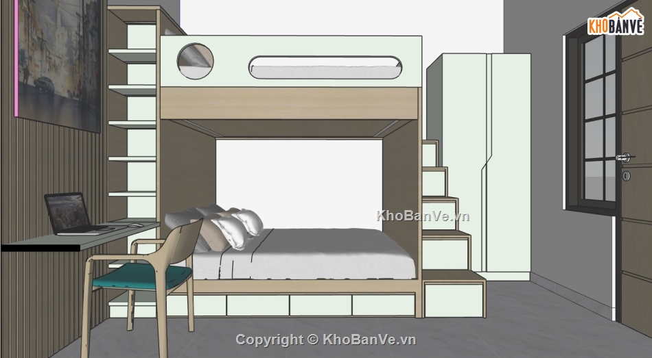 su phòng ngủ,nội thất phòng ngủ,file sketchup phòng ngủ
