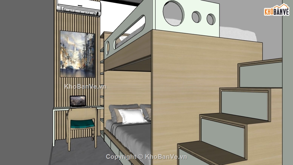 su phòng ngủ,nội thất phòng ngủ,file sketchup phòng ngủ