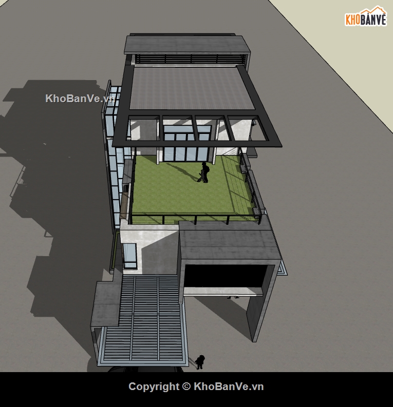 biệt thự 3 tầng dựng file sketchup,dựng model su nhà biệt thự,biệt thự hiện đại dụng 3d su