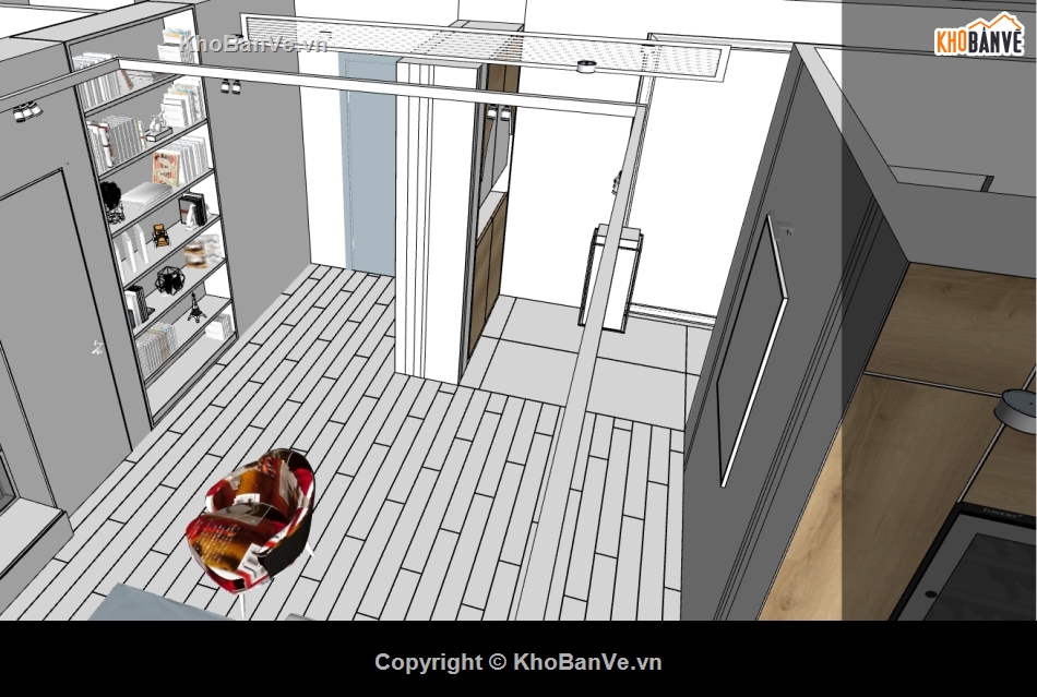 nội thất căn hộ cung cư,mẫu dựng 3dsu nội thất,nội thất phòng khách sketchup,nột thất phòng bếp sketchup