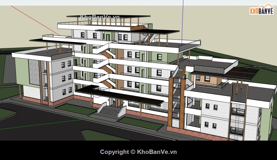 dựng chung cư 5 tầng file su,dựng file sketchup chung cư 5 tầng,model su dựng nhà chung cư hiện đại