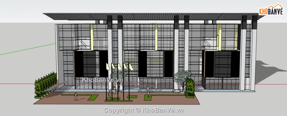 văn phòng làm việc file su,sketchup tòa nhà văn phòng,dựng 3d su nhà văn phòng