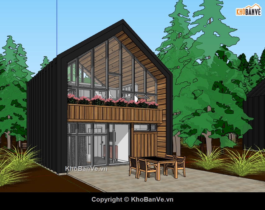 khu nghỉ dưỡng file sketchup,file su thiết kế khu nghỉ dưỡng,nội thất nhà nghỉ dưỡng 3d su