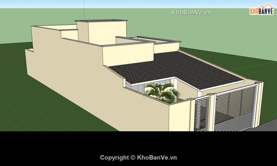 sketchup nhà 1 tầng,file su nhà 1 tầng,model su nhà 1 tầng,model sketchup nhà 1 tầng