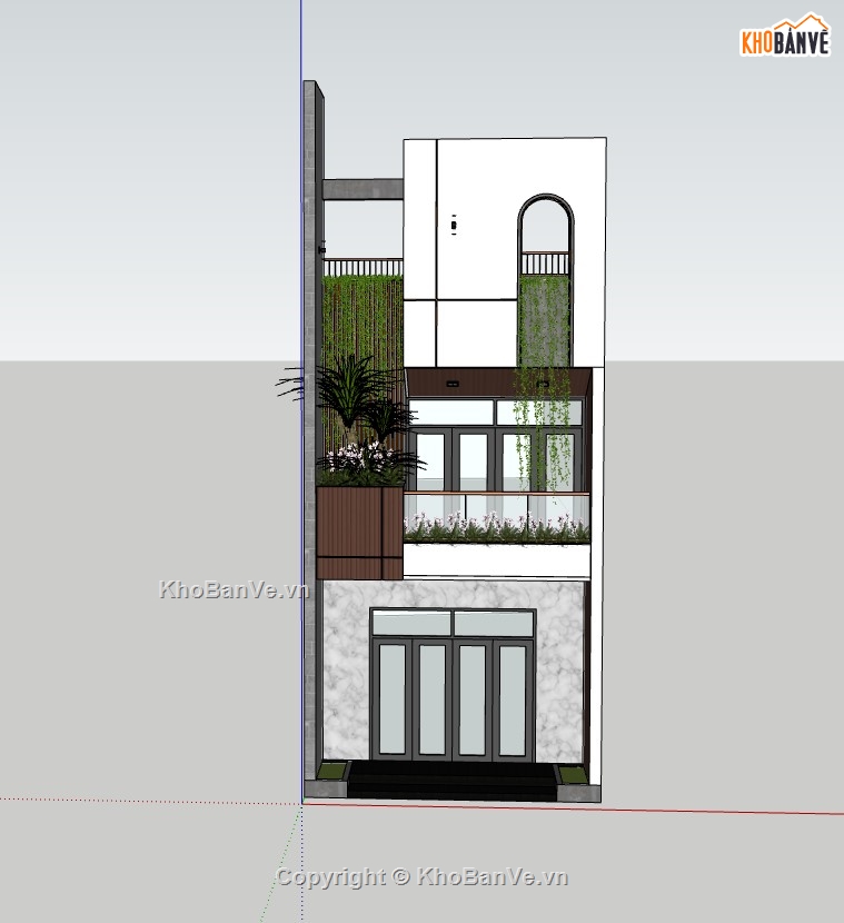 nhà phố 2 tầng,su nhà phố,sketchup nhà phố 2 tầng,nhà phố,sketchup nhà phố