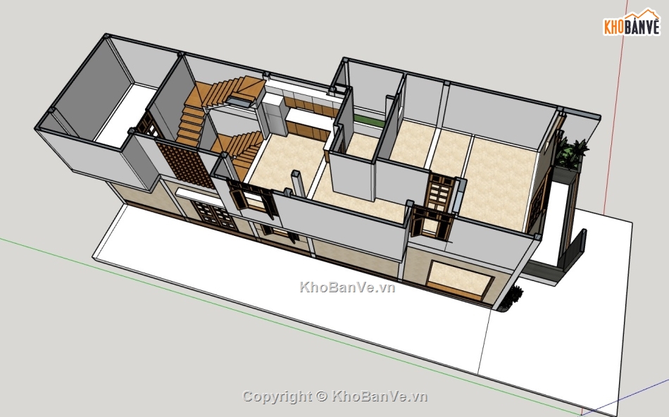 nhà phố 3 tầng,nhà 3 tầng,su nhà phố,sketchup nhà phố 3 tầng,su nhà phố 3 tầng