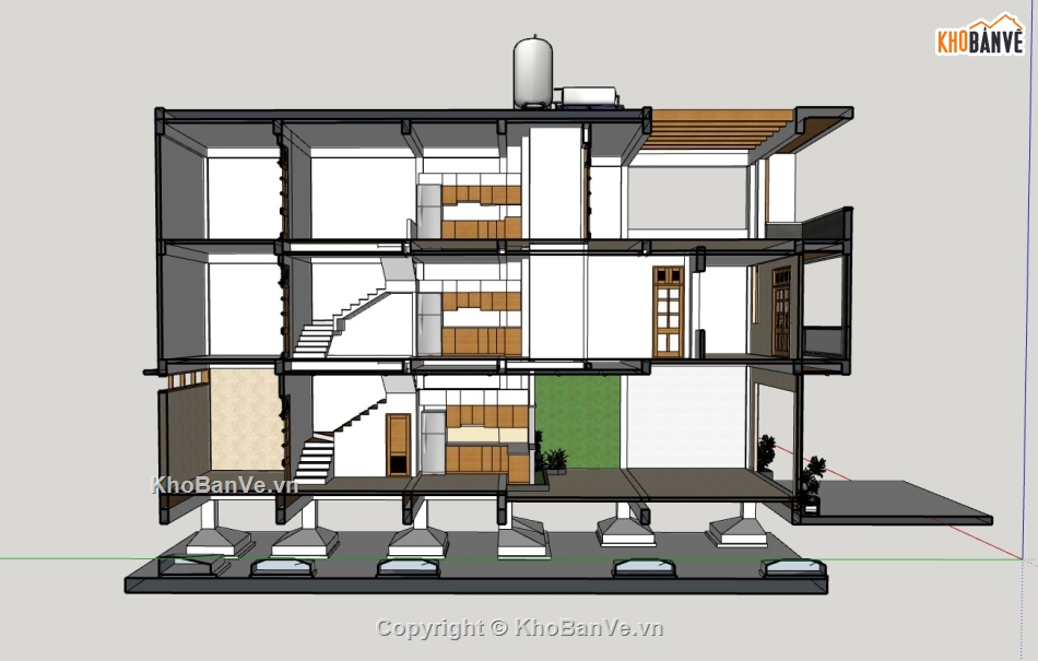 nhà phố 3 tầng,nhà 3 tầng,su nhà phố,sketchup nhà phố 3 tầng,su nhà phố 3 tầng