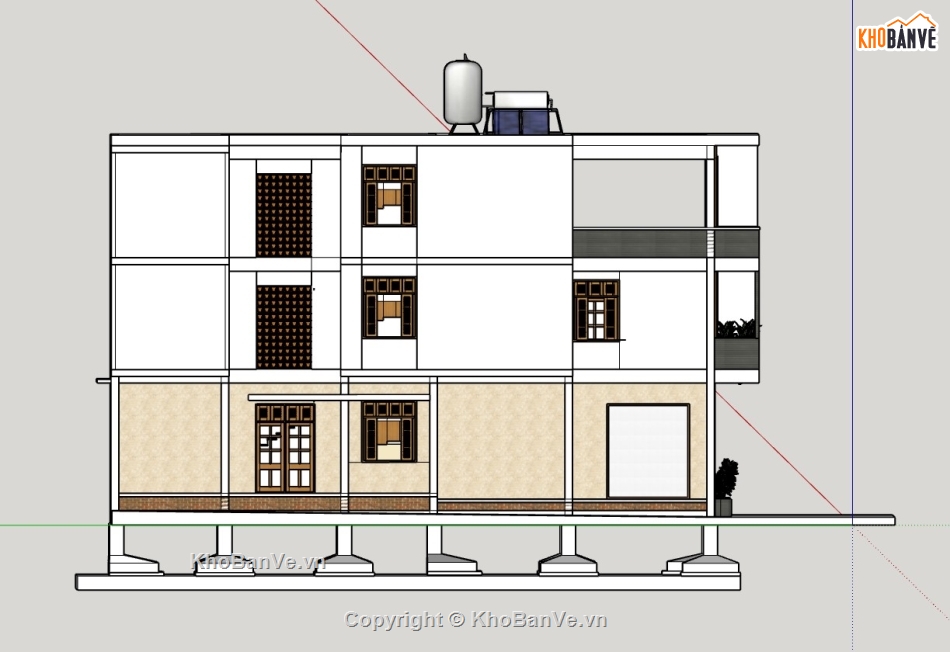 nhà phố 3 tầng,nhà 3 tầng,su nhà phố,sketchup nhà phố 3 tầng,su nhà phố 3 tầng