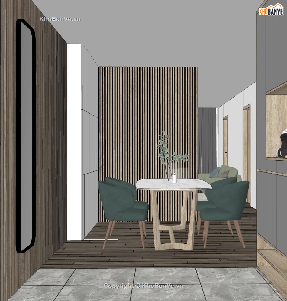 sketchup nội thất,nội thất nhà phố sketchup,nội thất nhà phố bằng sketchup,File sketchup nội thất nhà phố