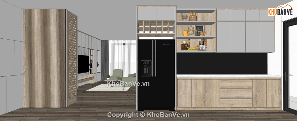 sketchup nội thất,nội thất nhà phố sketchup,nội thất nhà phố bằng sketchup,File sketchup nội thất nhà phố