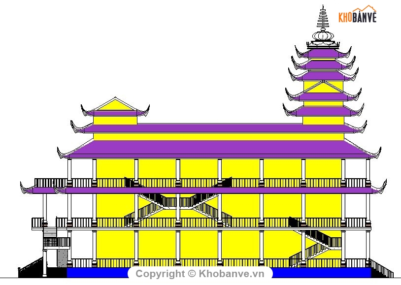 kiến trúc chùa phước long,revit chùa 3 tầng,revit kiến trúc chùa đẹp,revit thiết kế chùa,kiến trúc đình chùa