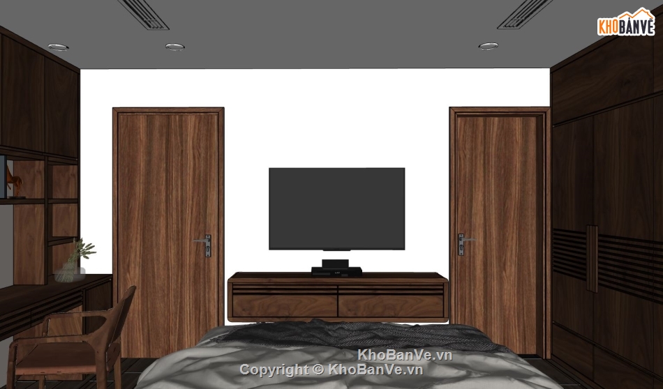 3d sketchup phòng ngủ,Nội thất phòng ngủ sketchup,model su nội thất phòng ngủ,sketchup nội thất phòng khách
