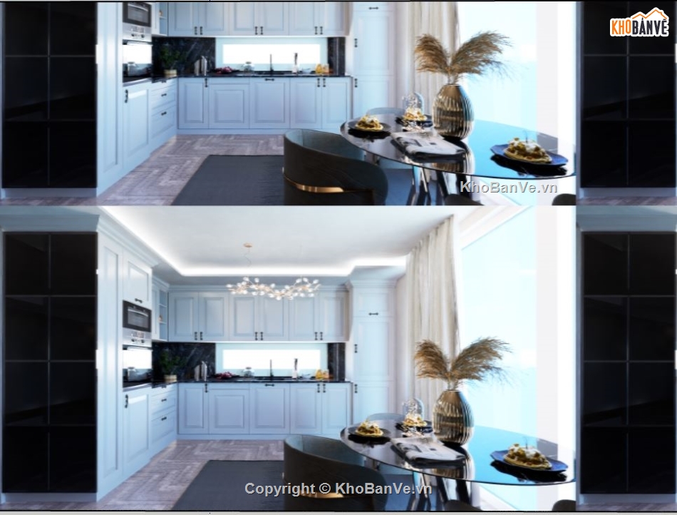 nội thất phòng bếp,Model nội thất hiện đại,sketchup nội thất phòng bếp