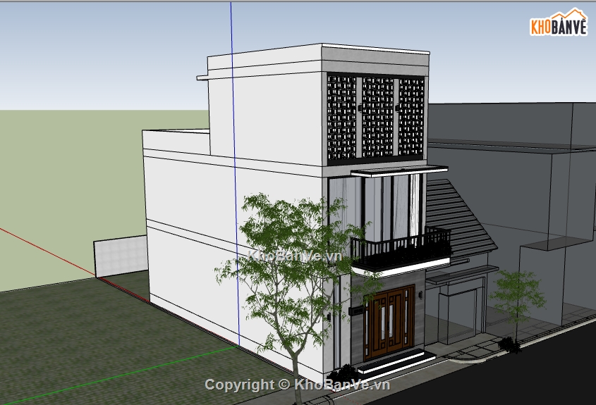 nhà 3 tầng,nhà phố 3 tầng,File su nhà phố 2 tầng,Su nhà phố 2 tầng,Model nhà phố 2 tầng