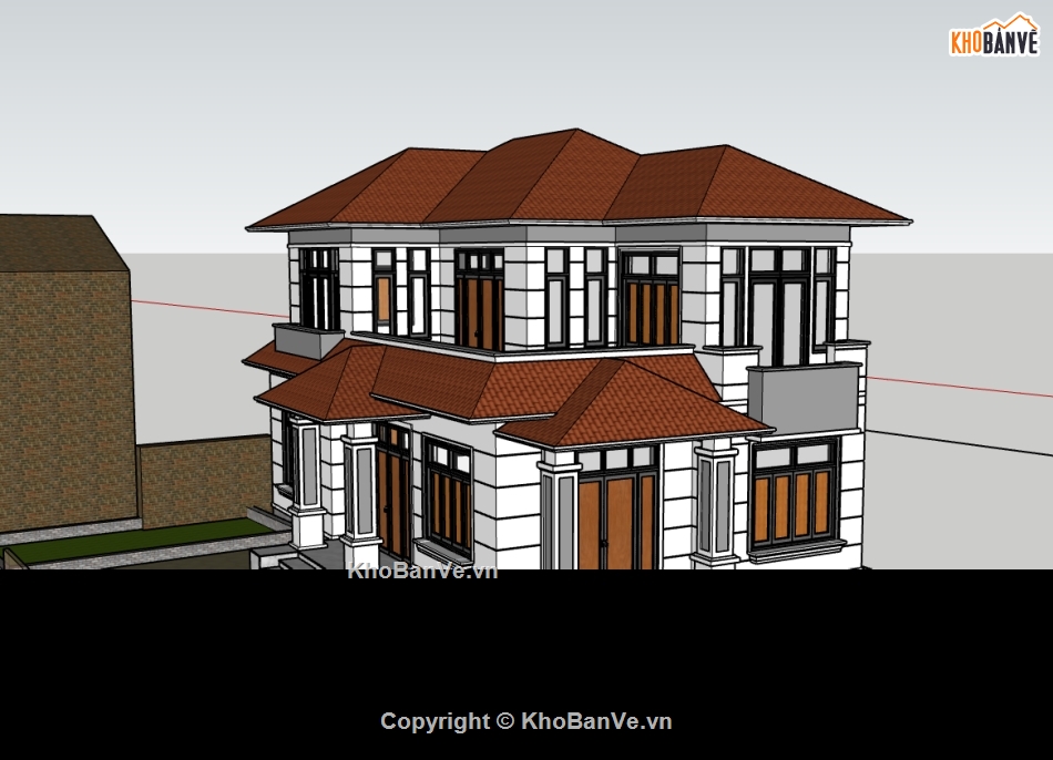 nhà 2 tầng,su nhà 2 tầng,sketchup nhà 2 tầng