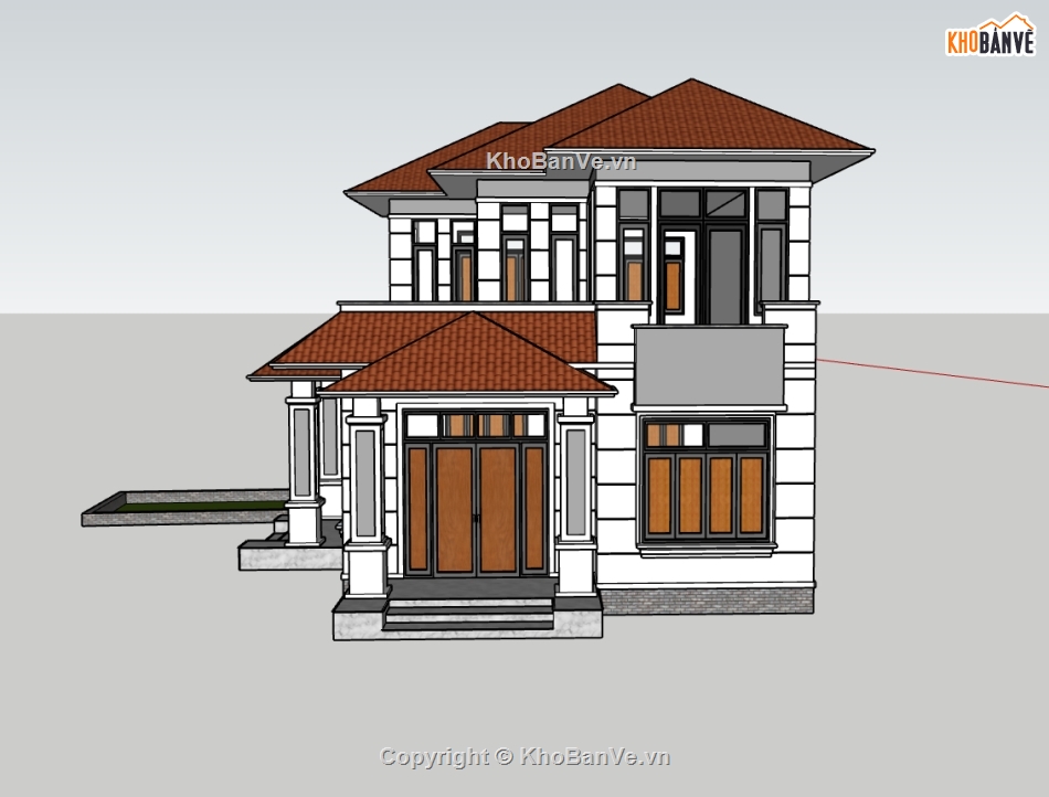 nhà 2 tầng,su nhà 2 tầng,sketchup nhà 2 tầng