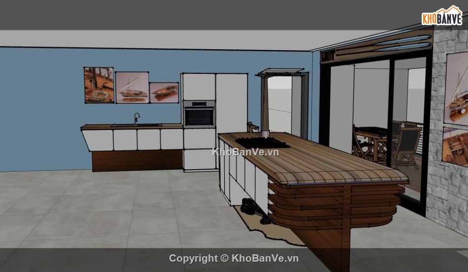 phòng bếp sketchup,Model sketchup phòng bếp,phòng bếp,su phòng bếp