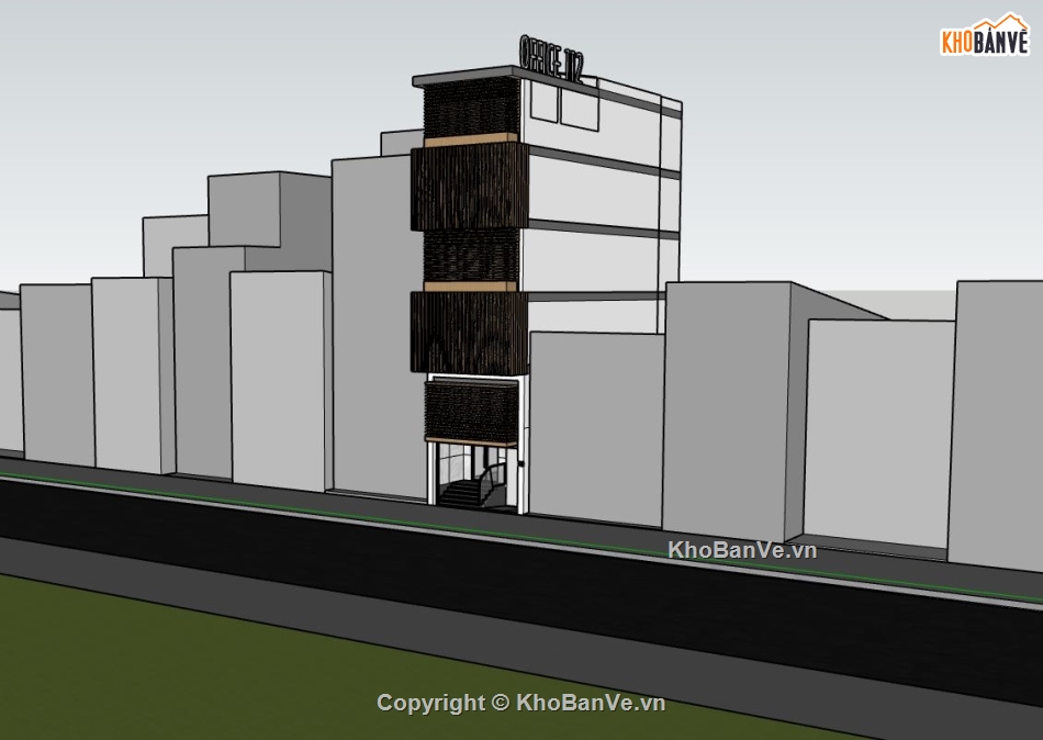 văn phòng làm việc,sketchup văn phòng làm việc,phối cảnh văn phòng làm việc