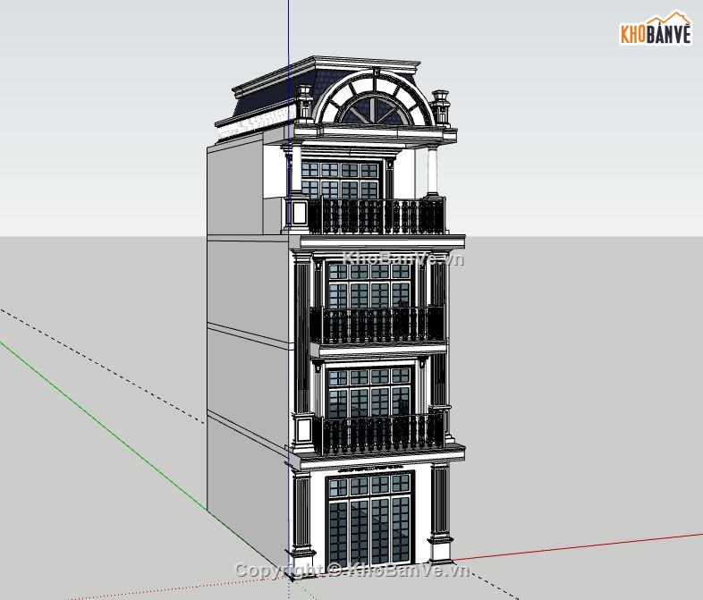 Nhà phố 4 tầng,model su nhà phố 4 tầng,file su nhà phố 4 tầng