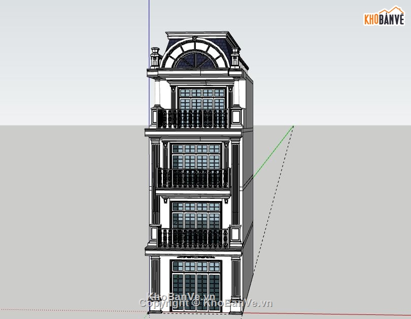 Nhà phố 4 tầng,model su nhà phố 4 tầng,file su nhà phố 4 tầng