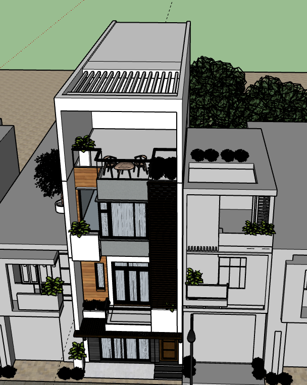 nhà 3 tầng file sketchup,file su nhà phố 3 tầng,nhà phố 3 tầng file sketchup,model su nhà phố 3 tầng,model sketchup nhà phố 3 tầng