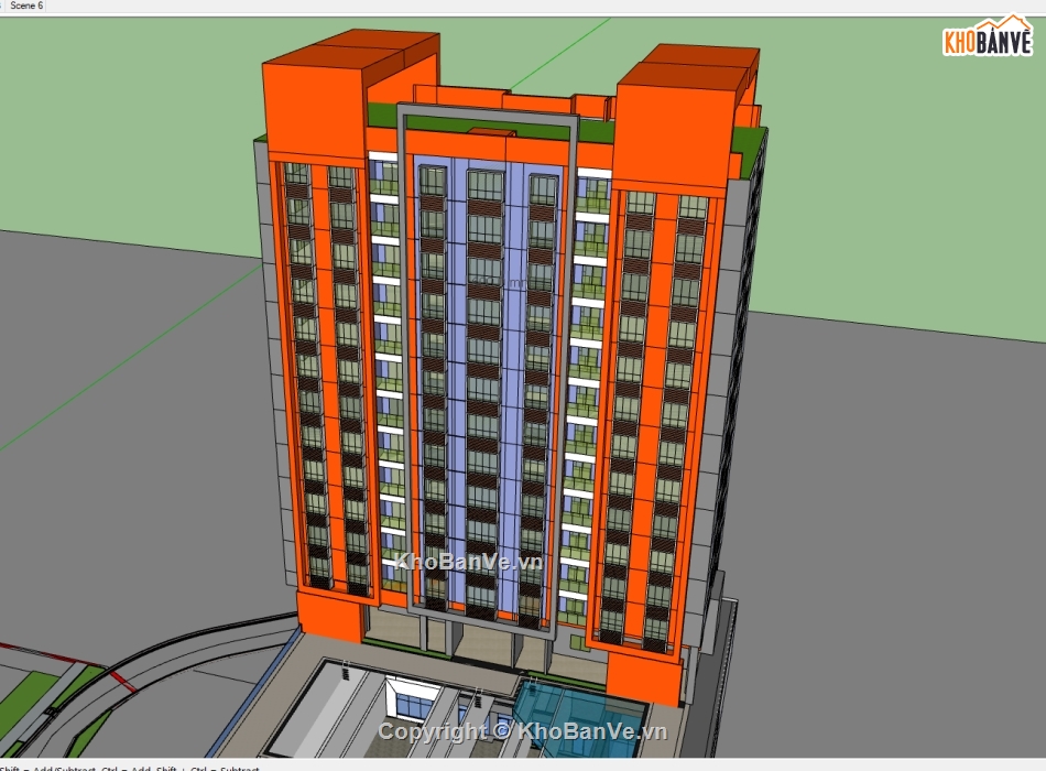 chung cư 14 tầng,3d chung cư 14 tầng,model 3d chung cư 14 tầng,dựng 3d chung cư 14 tầng,model sketchup chung cư 14 tầng