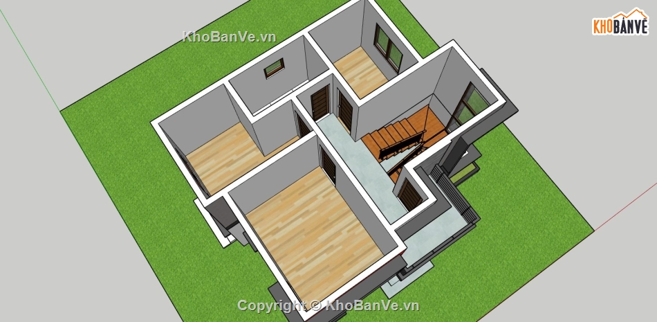 nhà phố 2 tầng,sketchup nhà phố 2 tầng,mẫu su nhà phố hiện đại