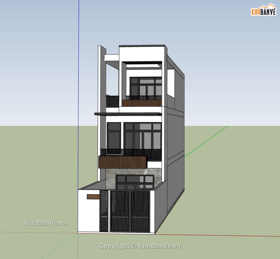 nhà phố 3 tầng,nhà phố hiện đại,phối cảnh nhà phố