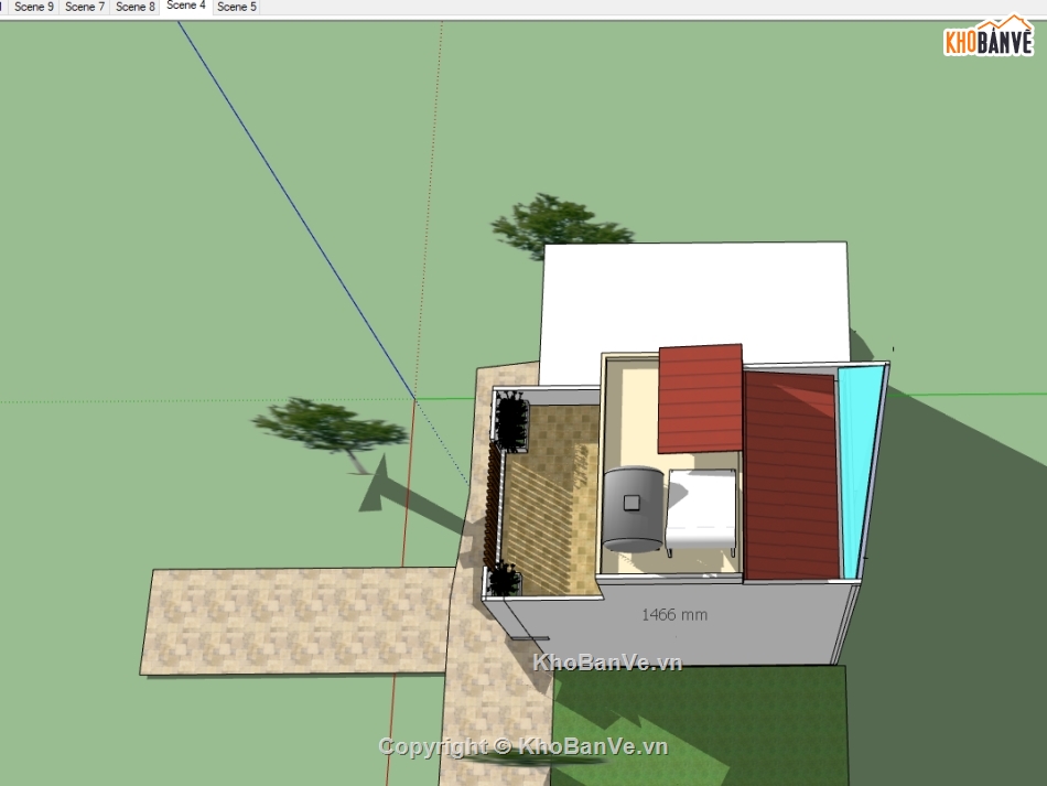 nhà 3 tầng,File sketchup nhà phố 3 tầng,File su nhà phố 3 tầng,model su nhà phố 3 tầng