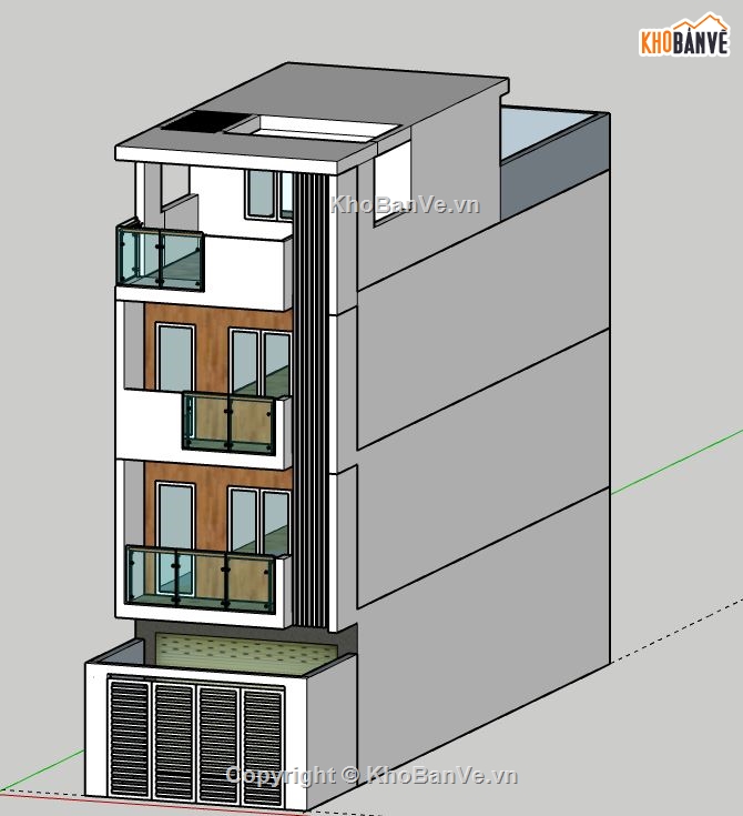 Nhà phố 4 tầng,file sketchup nhà phố 4 tầng,file su nhà phố 4 tầng,nhà phố 4 tầng file su,model su nhà phố 4 tầng