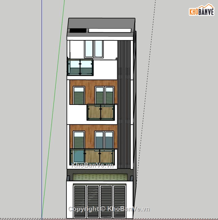 Nhà phố 4 tầng,file sketchup nhà phố 4 tầng,file su nhà phố 4 tầng,nhà phố 4 tầng file su,model su nhà phố 4 tầng