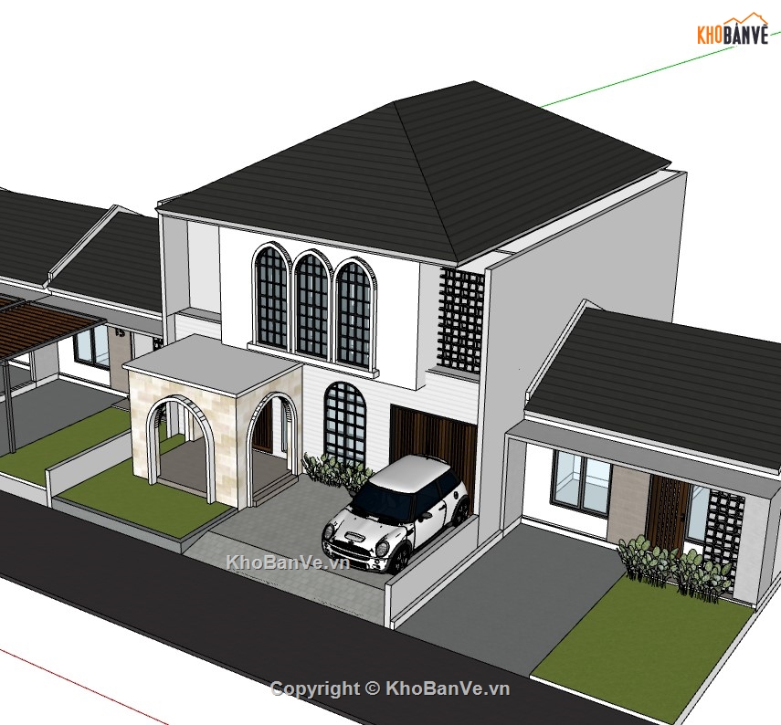 biệt thự 2 tầng,su biệt thự,sketchup biệt thự,sketchup biệt thự 2 tầng,su biệt thự 2 tầng