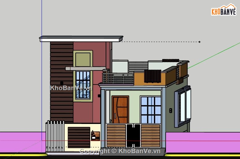 nhà phố 1 tầng,model su nhà phố 1 tầng,file su nhà phố 1 tầng