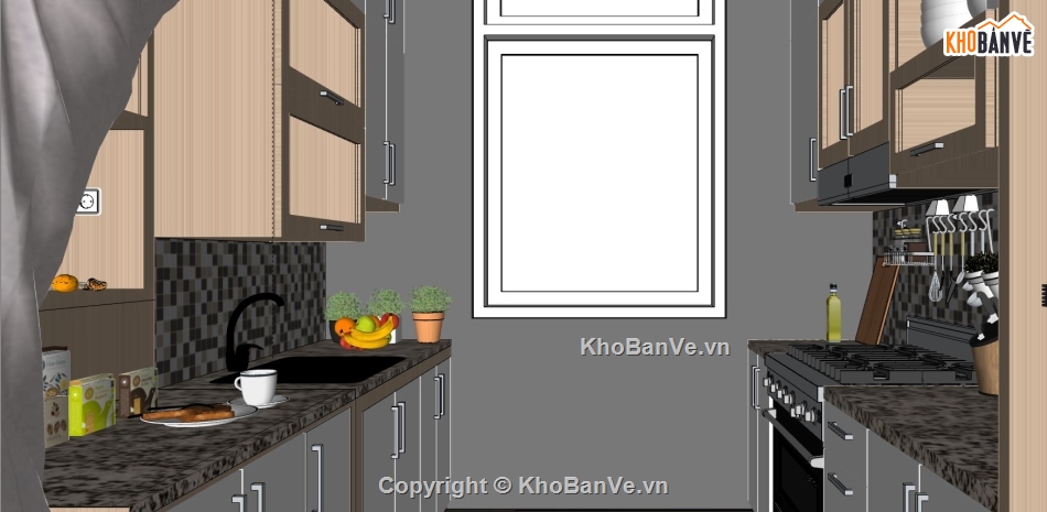nội thất nhà bếp,sketchup nội thất bếp,file sketchup nội thất nhà bếp,nhà bếp 3dsu