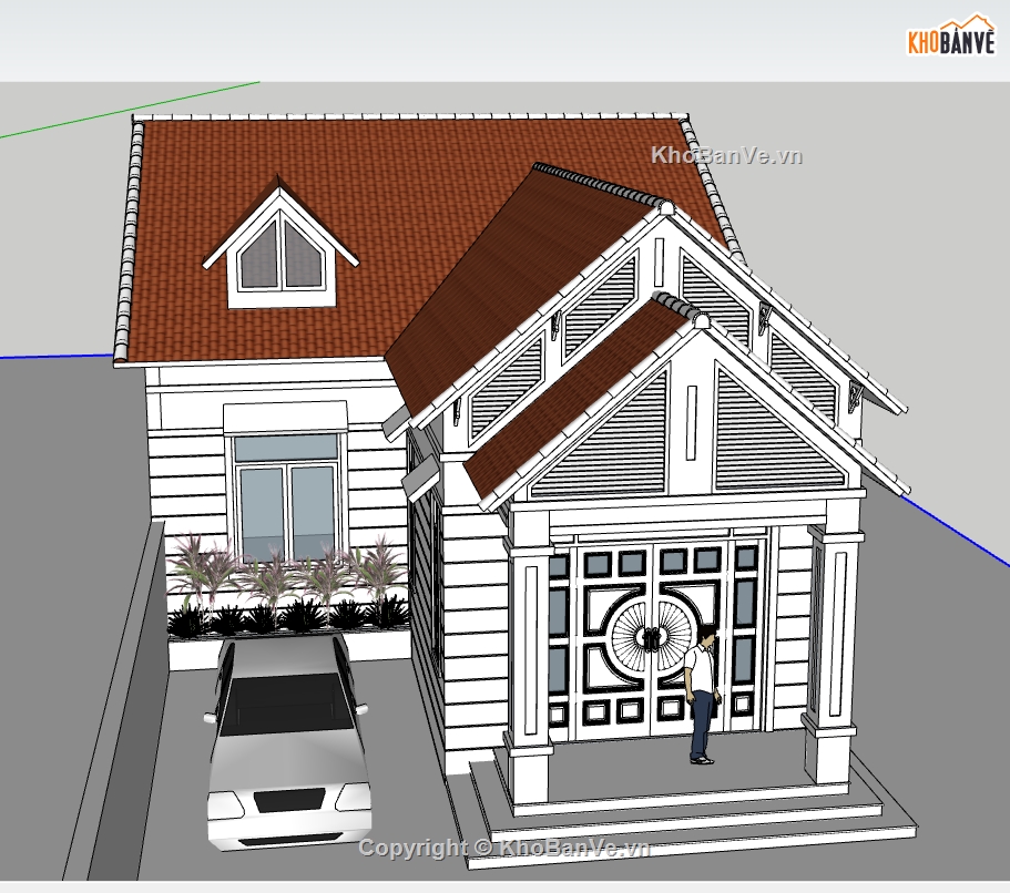 nhà 1 tầng file su,file su nhà 1 tầng,model su nhà 1 tầng,file sketchup nhà 1 tầng,model sketchup nhà 1 tầng