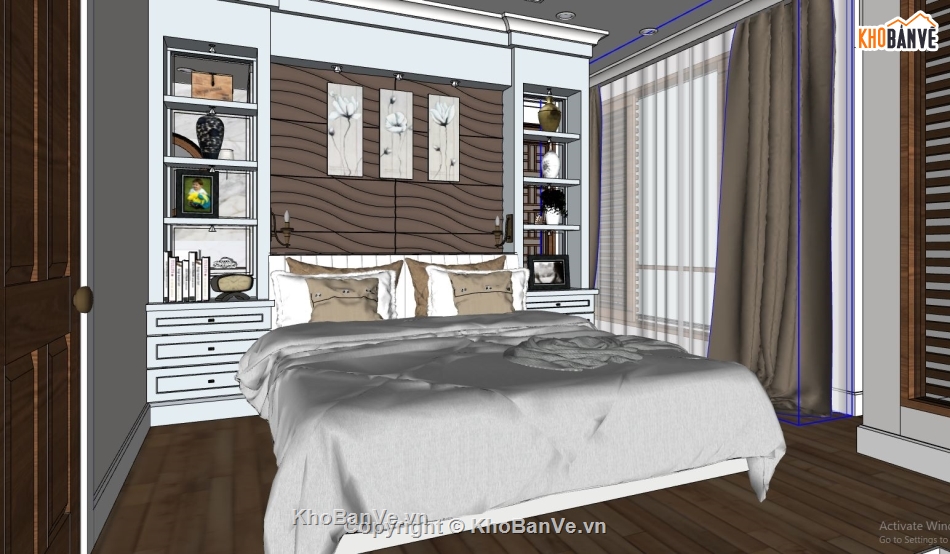 file phòng ngủ sketchup,model phòng ngủ hiện đại,thiết kế phòng ngủ đẹp,nội thất phòng ngủ su