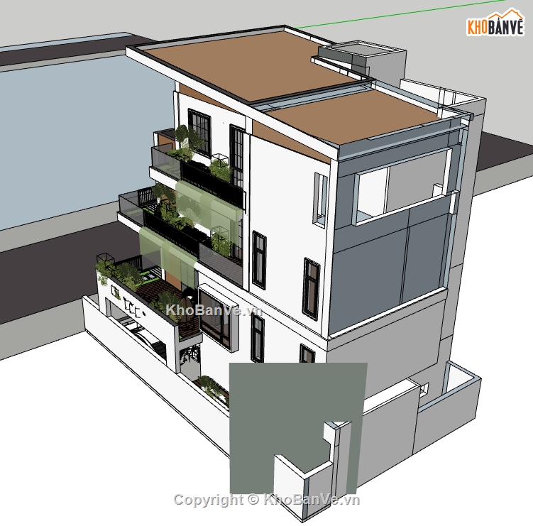 nhà phố 3 tầng file su,file su nhà phố 3 tầng,model su nhà phố 3 tầng,model sketchup nhà phố 3 tầng,file sketchup nhà phố 3 tầng