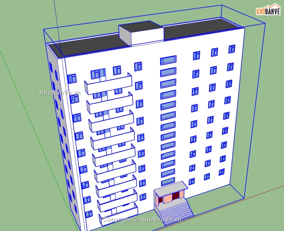 nhà làm việc 9 tầng file su,3d nhà làm việc 9 tầng,model nhà làm việc 9 tầng,su nhà làm việc 9 tầng