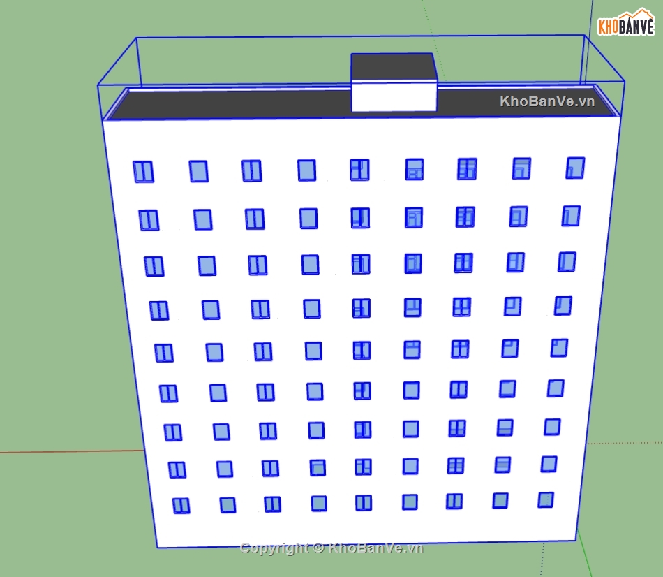 nhà làm việc 9 tầng file su,3d nhà làm việc 9 tầng,model nhà làm việc 9 tầng,su nhà làm việc 9 tầng