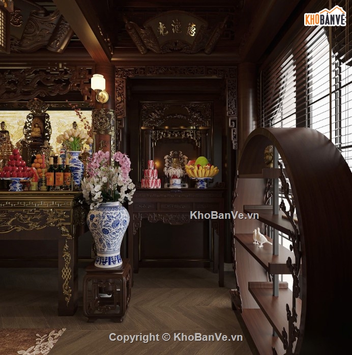 3dmax phòng thờ,mẫu phòng thờ,phòng thờ 3dmax