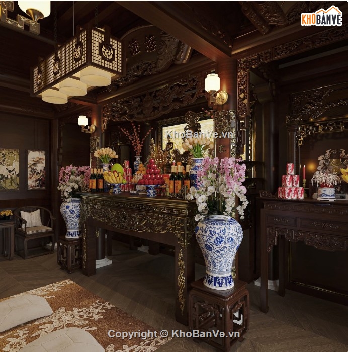 3dmax phòng thờ,mẫu phòng thờ,phòng thờ 3dmax