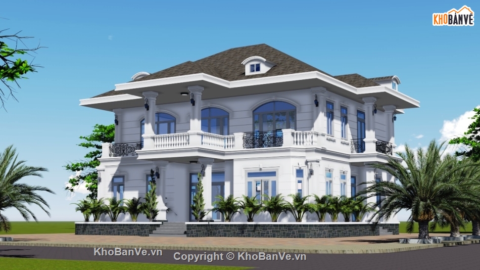 Biệt thự 2 tầng file sketchup,Model su biệt thự 2 tầng,Sketchup biệt thự 2 tầng,Biệt thự 2 tầng đẹp,Biệt thự 2 tầng model su