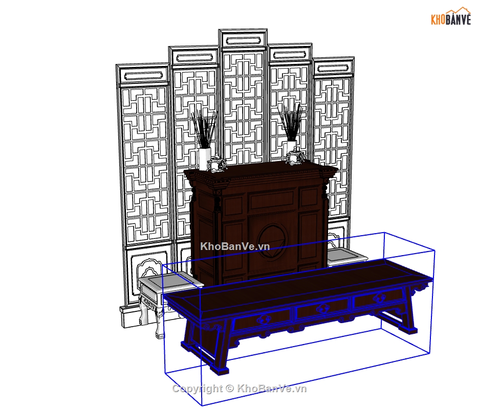 File sketchup ban thờ,File sketchup phòng thờ,File 3d sketchup vách thờ